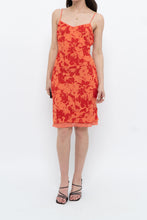 Load image into Gallery viewer, Vintage x Made in Korea x Orange, Red Floral Midi Dress (XS)