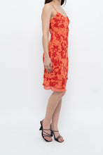 Load image into Gallery viewer, Vintage x Made in Korea x Orange, Red Floral Midi Dress (XS)