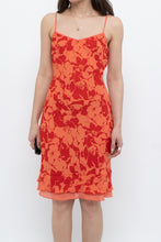 Load image into Gallery viewer, Vintage x Made in Korea x Orange, Red Floral Midi Dress (XS)