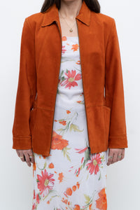 Vintage x Orange Suede Zip Jacket (XS, S)
