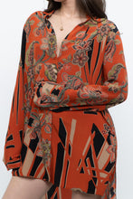 Load image into Gallery viewer, ETRO ITALY x Orange Pure Silk Patterned Buttonup Blouse/Dress (XS-M)