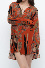 Load image into Gallery viewer, ETRO ITALY x Orange Pure Silk Patterned Buttonup Blouse/Dress (XS-M)