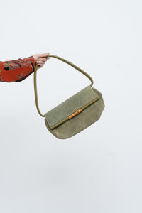 Vintage x LBABILA MILANO Green Suede Purse