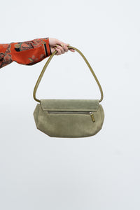 Vintage x LBABILA MILANO Green Suede Purse