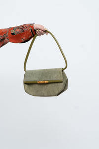 Vintage x LBABILA MILANO Green Suede Purse