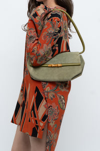 Vintage x LBABILA MILANO Green Suede Purse