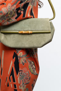 Vintage x LBABILA MILANO Green Suede Purse
