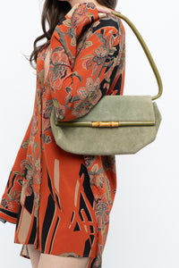 Vintage x LBABILA MILANO Green Suede Purse