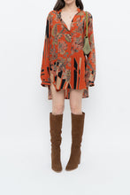 Load image into Gallery viewer, ETRO ITALY x Orange Pure Silk Patterned Buttonup Blouse/Dress (XS-M)