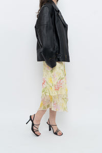 Vintage x Black Pebbled Leather Biker Jacket (M, L)
