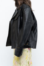 Load image into Gallery viewer, Vintage x Black Pebbled Leather Biker Jacket (M, L)