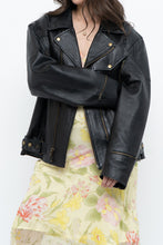 Load image into Gallery viewer, Vintage x Black Pebbled Leather Biker Jacket (M, L)