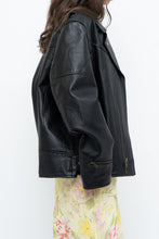 Load image into Gallery viewer, Vintage x Black Pebbled Leather Biker Jacket (M, L)