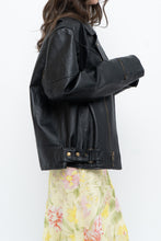 Load image into Gallery viewer, Vintage x Black Pebbled Leather Biker Jacket (M, L)