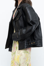 Load image into Gallery viewer, Vintage x Black Pebbled Leather Biker Jacket (M, L)