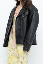 Load image into Gallery viewer, Vintage x Black Pebbled Leather Biker Jacket (M, L)