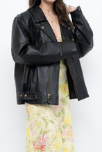 Load image into Gallery viewer, Vintage x Black Pebbled Leather Biker Jacket (M, L)
