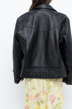 Load image into Gallery viewer, Vintage x Black Pebbled Leather Biker Jacket (M, L)