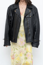 Load image into Gallery viewer, Vintage x Black Pebbled Leather Biker Jacket (M, L)