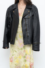 Load image into Gallery viewer, Vintage x Black Pebbled Leather Biker Jacket (M, L)