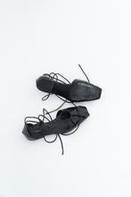 Load image into Gallery viewer, MASSIMO DUTI x Black Patent Faux Leather Strappy Flats (5.5)