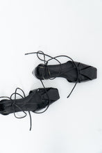 Load image into Gallery viewer, MASSIMO DUTI x Black Patent Faux Leather Strappy Flats (5.5)