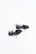 Load image into Gallery viewer, MASSIMO DUTI x Black Patent Faux Leather Strappy Flats (5.5)