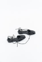 Load image into Gallery viewer, MASSIMO DUTI x Black Patent Faux Leather Strappy Flats (5.5)