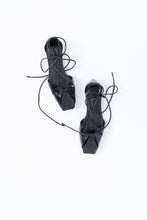 Load image into Gallery viewer, MASSIMO DUTI x Black Patent Faux Leather Strappy Flats (5.5)