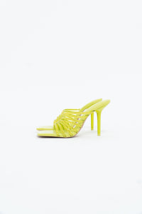 ZARA x Neon Yellow Rhinestone Strappy Heels (7)
