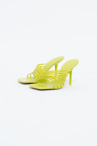 ZARA x Neon Yellow Rhinestone Strappy Heels (7)