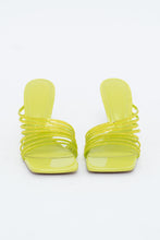 Load image into Gallery viewer, ZARA x Neon Yellow Rhinestone Strappy Heels (7)