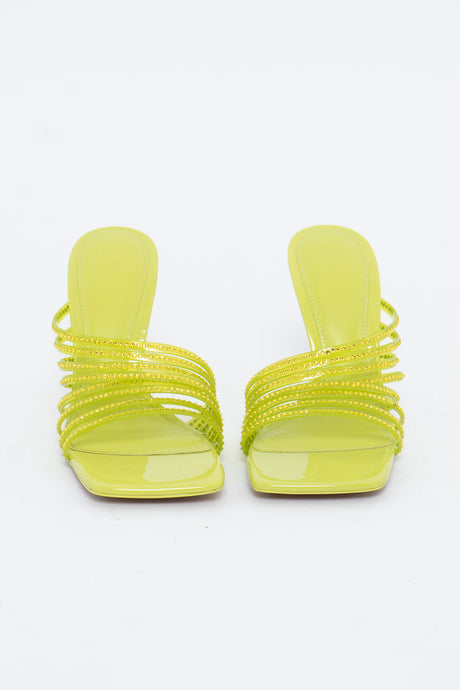 ZARA x Neon Yellow Rhinestone Strappy Heels (7)