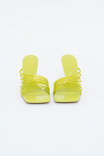 Load image into Gallery viewer, ZARA x Neon Yellow Rhinestone Strappy Heels (7)