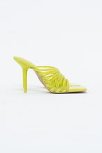 Load image into Gallery viewer, ZARA x Neon Yellow Rhinestone Strappy Heels (7)