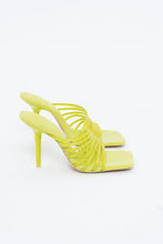 Load image into Gallery viewer, ZARA x Neon Yellow Rhinestone Strappy Heels (7)
