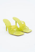 Load image into Gallery viewer, ZARA x Neon Yellow Rhinestone Strappy Heels (7)