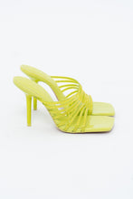 Load image into Gallery viewer, ZARA x Neon Yellow Rhinestone Strappy Heels (7)