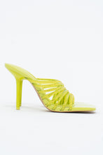Load image into Gallery viewer, ZARA x Neon Yellow Rhinestone Strappy Heels (7)