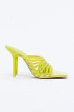 Load image into Gallery viewer, ZARA x Neon Yellow Rhinestone Strappy Heels (7)