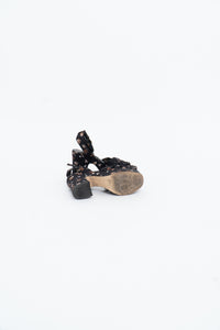 NINE WEST x Floral Fabric Platform Heels (7, 7.5)