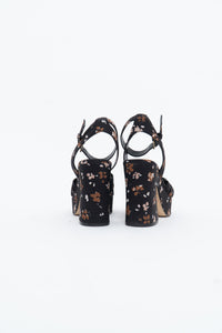 NINE WEST x Floral Fabric Platform Heels (7, 7.5)