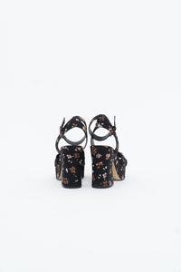 NINE WEST x Floral Fabric Platform Heels (7, 7.5)