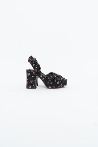 NINE WEST x Floral Fabric Platform Heels (7, 7.5)