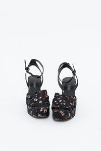 NINE WEST x Floral Fabric Platform Heels (7, 7.5)