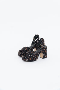 NINE WEST x Floral Fabric Platform Heels (7, 7.5)