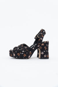 NINE WEST x Floral Fabric Platform Heels (7, 7.5)