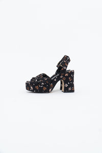 NINE WEST x Floral Fabric Platform Heels (7, 7.5)