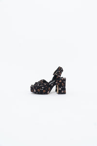 NINE WEST x Floral Fabric Platform Heels (7, 7.5)