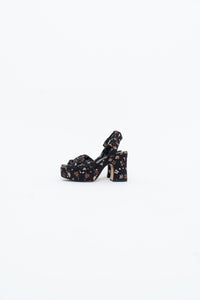 NINE WEST x Floral Fabric Platform Heels (7, 7.5)
